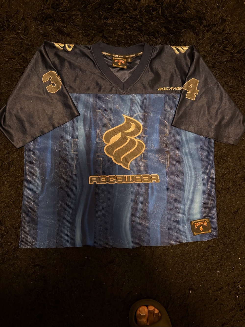 Rocawear Mens Blue Football Jersey